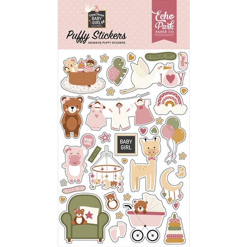 Echo Park - Special Delivery Baby Girl Collection - Puffy Stickers