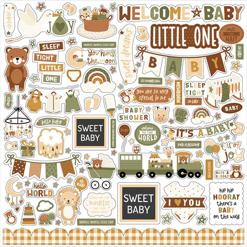 Echo Park - Special Deliver Baby Collection - 12 x 12 Cardstock Stickers - Elements