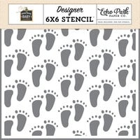 Echo Park - Special Deliver Baby Collection - 6 x 6 Stencils - Fresh Footprints