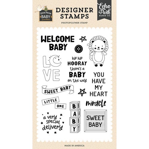 Echo Park - Special Deliver Baby Collection - Clear Photopolymer Stamps - Baby Blocks