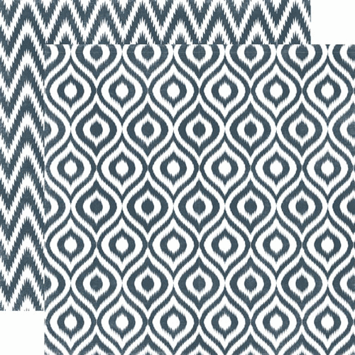 Echo Park - 5th Avenue Collection - 12 x 12 Double Sided Paper - Graphite Ikat