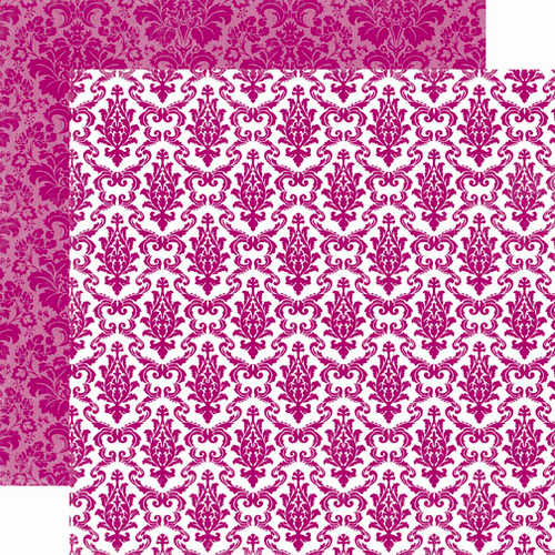 Echo Park - 5th Avenue Collection - 12 x 12 Double Sided Paper - Mulberry Damask