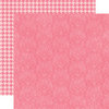 Echo Park - Runway Collection - 12 x 12 Double Sided Paper - Dark Pink Damask