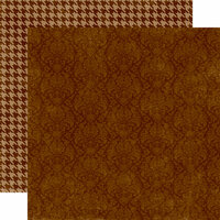 Echo Park - Runway Collection - 12 x 12 Double Sided Paper - Brown Damask