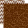 Echo Park - Runway Collection - 12 x 12 Double Sided Paper - Brown Flourish