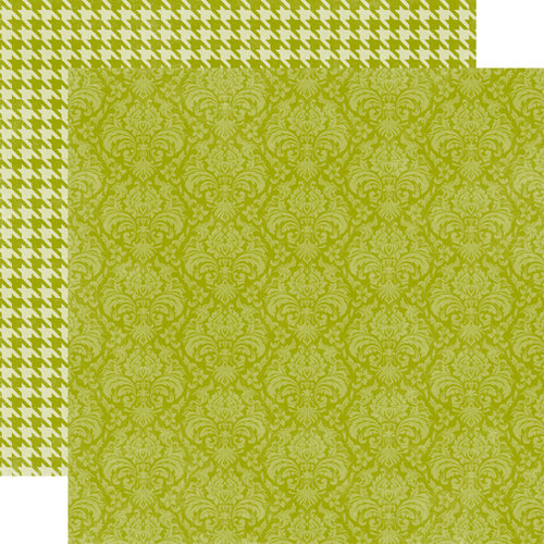 Echo Park - Runway Collection - 12 x 12 Double Sided Paper - Green Damask