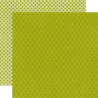 Echo Park - Runway Collection - 12 x 12 Double Sided Paper - Green Quatrefoil