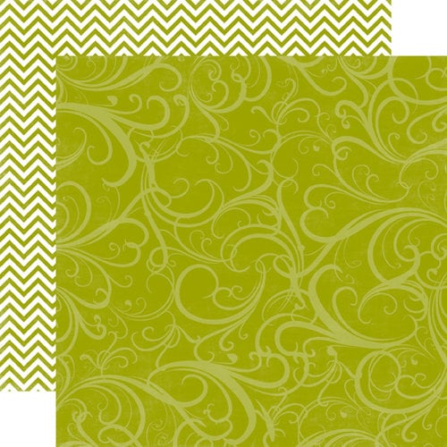 Echo Park - Runway Collection - 12 x 12 Double Sided Paper - Green Flourish