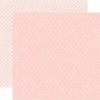 Echo Park - Runway Collection - 12 x 12 Double Sided Paper - Light Pink Quatrefoil