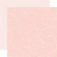 Echo Park - Runway Collection - 12 x 12 Double Sided Paper - Light Pink Flourish