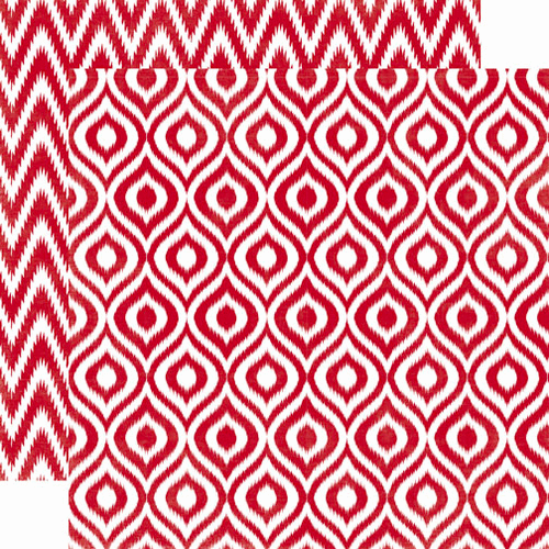 Echo Park - 34th Street Collection - 12 x 12 Double Sided Paper - Lipstick Ikat