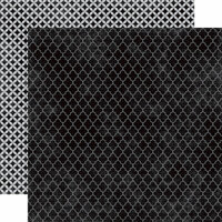 Echo Park - Upscale Collection - 12 x 12 Double Sided Paper - Black Quatrefoil