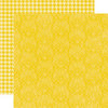 Echo Park - Upscale Collection - 12 x 12 Double Sided Paper - Yellow Damask