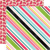 Echo Park - Summer Fun Collection - 12 x 12 Double Sided Paper - Sweet Stripe