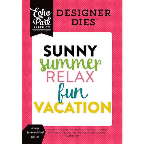 Echo Park - Summer Fun Collection - Designer Dies - Sunny Summer Word