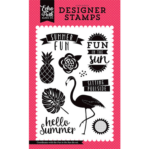 Echo Park - Summer Fun Collection - Clear Photopolymer Stamps - Fun in the Sun