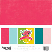 Echo Park - Summer Fun Collection - 12 x 12 Paper Pack - Solids