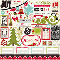 Echo Park - Season's Greetings Collection - Christmas - 12 x 12 Cardstock Stickers - Elements