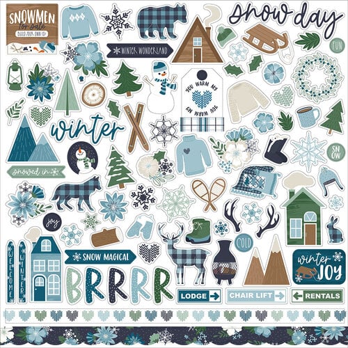 Echo Park - Snowed In Collection - 12 x 12 Cardstock Stickers - Elements