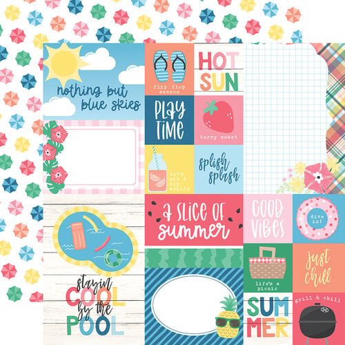 Echo Park - Sun Kissed Collection - 12 x 12 Double Sided Paper - Multi Journaling Cards