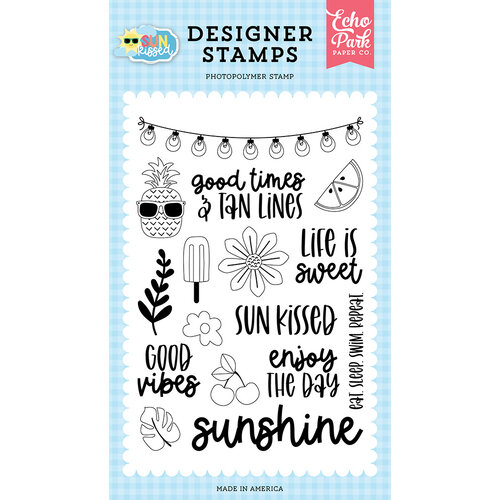 Echo Park - Sun Kissed Collection - Clear Photopolymer Stamps - Good Times And Tan Lines
