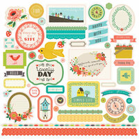 Echo Park - Simple Life Collection - 12 x 12 Cardstock Stickers - Elements