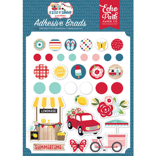 Echo Park - A Slice of Summer Collection - Self Adhesive Decorative Brads
