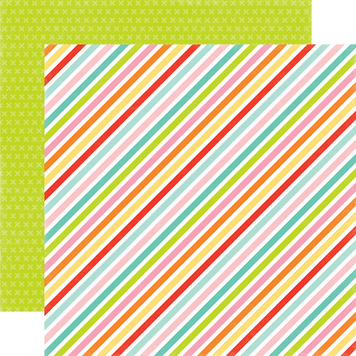 Echo Park - Spring Collection - 12 x 12 Double Sided Paper - Sparkling Stripe