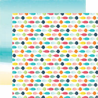 Echo Park - Summer Party Collection - 12 x 12 Double Sided Paper - Swimming Fish