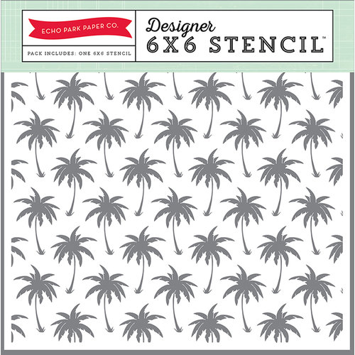 Echo Park - Summer Party Collection - 6 x 6 Stencil - Palm Trees