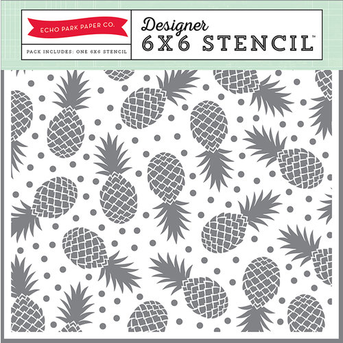 Echo Park - Summer Party Collection - 6 x 6 Stencil - Pineapples