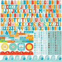 Echo Park - Splash Collection - 12 x 12 Cardstock Stickers - Alphabet
