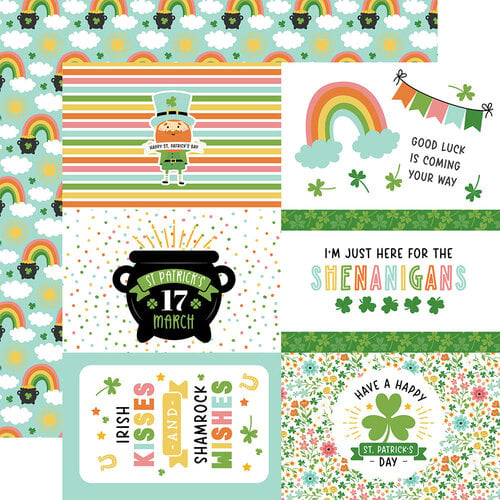 Echo Park - Happy St Patrick's Day Collection - 12 x 12 Double Sided Paper - 4 x 6 Journaling Cards
