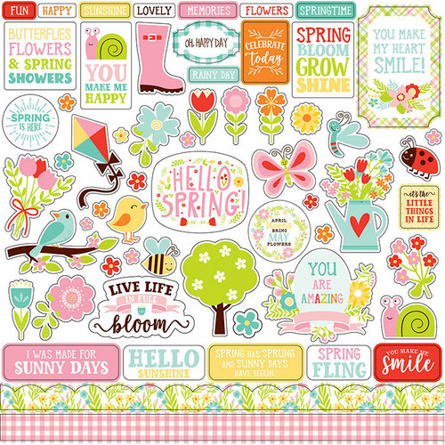 Echo Park - Spring Fling Collection - 12 x 12 Cardstock Stickers - Elements