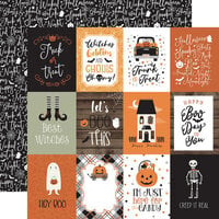 Echo Park - Spooky Collection - Halloween - 12 x 12 Double Sided Paper - 3 x 4 Journaling Cards
