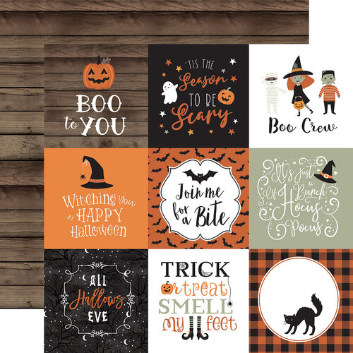 Echo Park - Spooky Collection - Halloween - 12 x 12 Double Sided Paper - 4 x 4 Journaling Cards