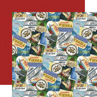 Echo Park - Scenic Route Collection - 12 x 12 Double Sided Paper - Travel Stickers