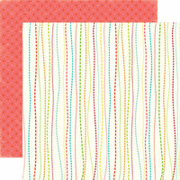 Echo Park - Sweet Summertime Collection - 12 x 12 Double Sided Paper - Whimsy Stripe