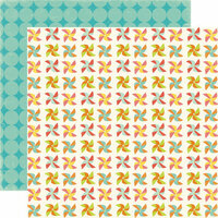 Echo Park - Sweet Summertime Collection - 12 x 12 Double Sided Paper - Pinwheels