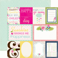 Echo Park - Splendid Sunshine Collection - 12 x 12 Double Sided Paper - Journaling Cards