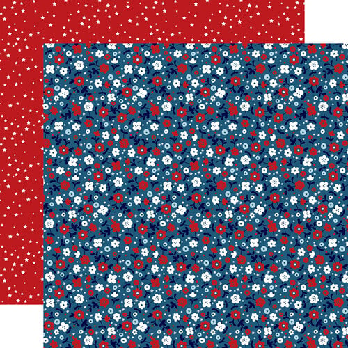 Echo Park - Stars And Stripes Forever Collection - 12 x 12 Double Sided Paper - Flowers For The Fourth