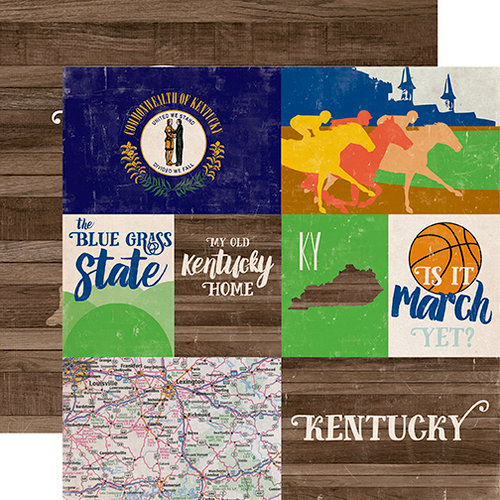 Echo Park - Stateside Collection - 12 x 12 Double Sided Paper - Kentucky
