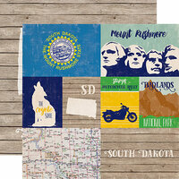 Echo Park - Stateside Collection - 12 x 12 Double Sided Paper - South Dakota