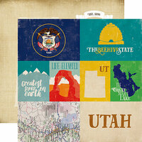 Echo Park - Stateside Collection - 12 x 12 Double Sided Paper - Utah