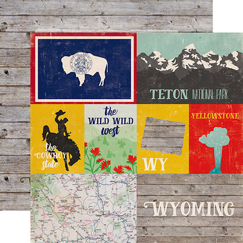 Echo Park - Stateside Collection - 12 x 12 Double Sided Paper - Wyoming