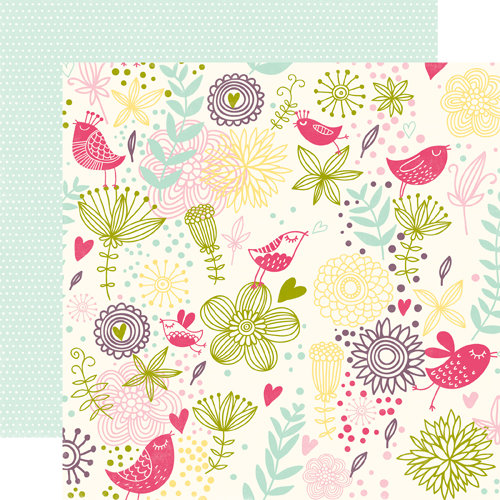 Echo Park - Springtime Collection - 12 x 12 Double Sided Paper - Spring Feathers