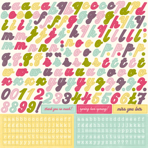 Echo Park - Springtime Collection - 12 x 12 Cardstock Stickers - Alphabet
