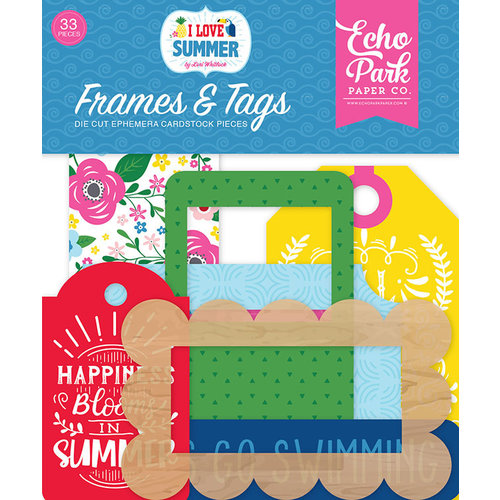 Echo Park - I Love Summer Collection - Ephemera - Frames and Tags