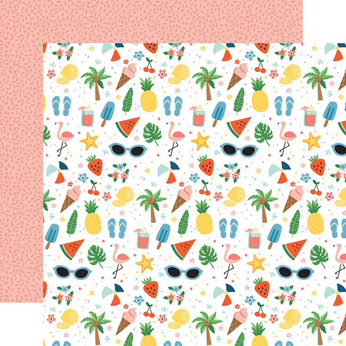 Echo Park - Summertime Collection - 12 x 12 Double Sided Paper - Sunshiny Day