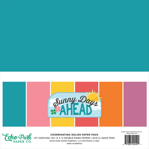 Echo Park - Sunny Days Ahead Collection - 12 x 12 Paper Pack - Solids